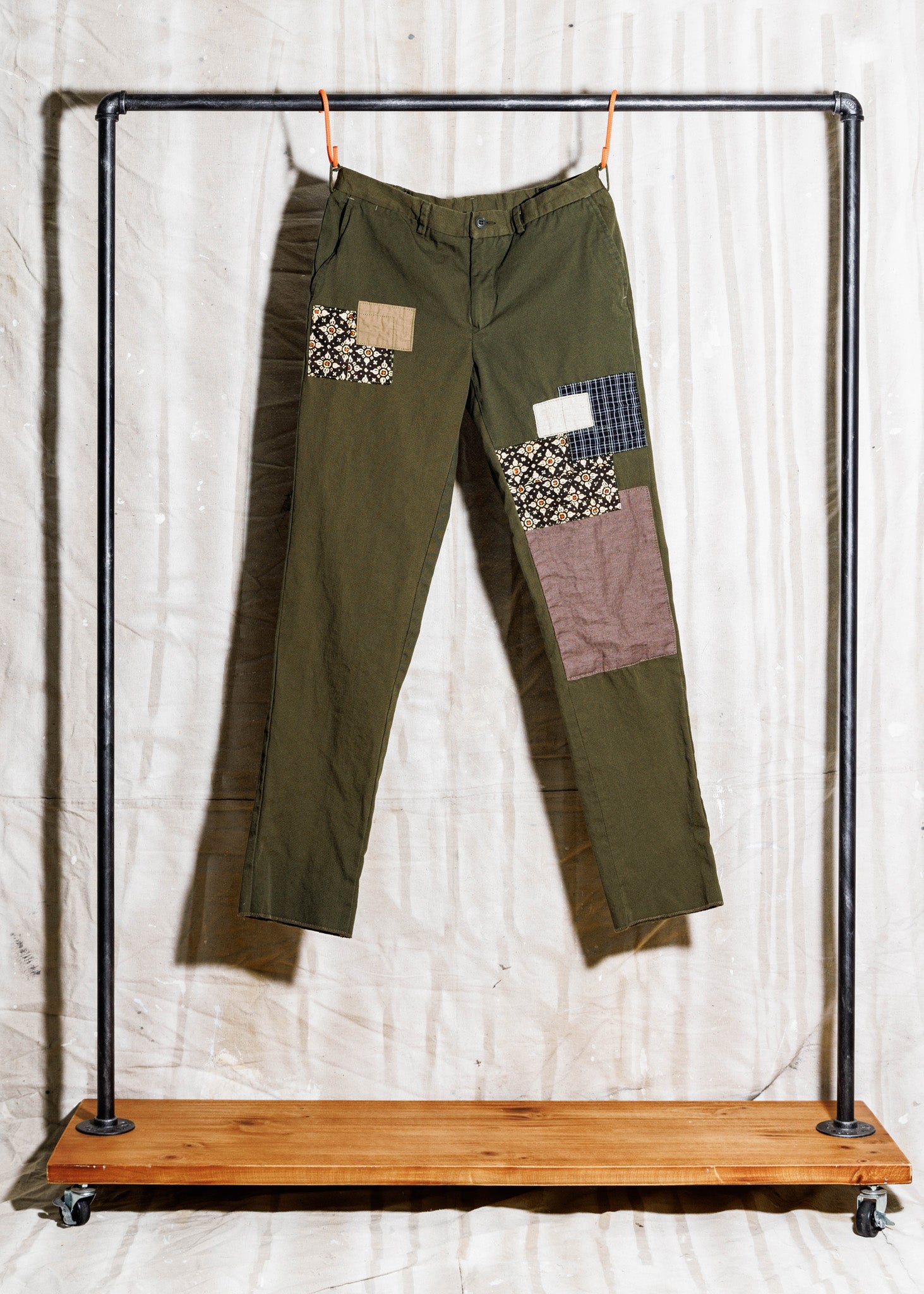 AMERICAN TRENCH Hamid Holloman x Distressed Slim-Fit Canvas Work Pants in 33W