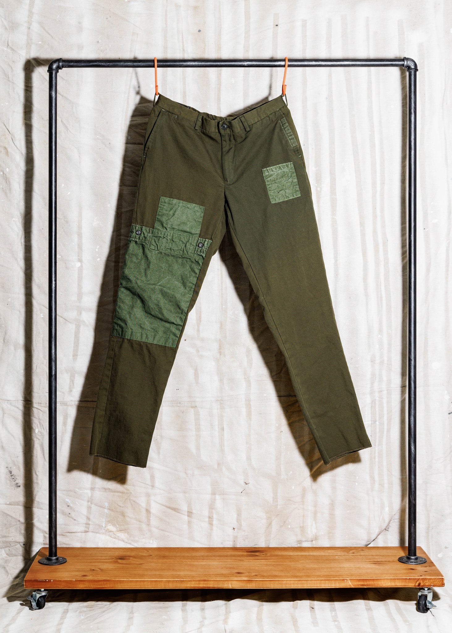 AMERICAN TRENCH Hamid Holloman Collaboration Slim-Fit Canvas Trousers in Sanded Finish | Relaxed Comfort & Timeless Style (35 Waist)