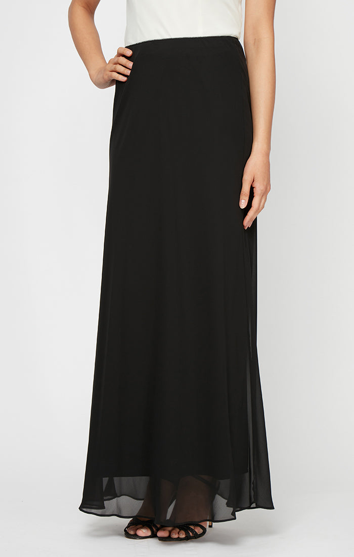 ALEXEVENINGS Elegant Petite A-Line Flowy Chiffon Skirt for Women
