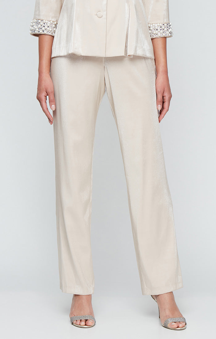 ALEXEVENINGS Slimming High-Waisted Glossy Pants with Comfort Flex Fabric