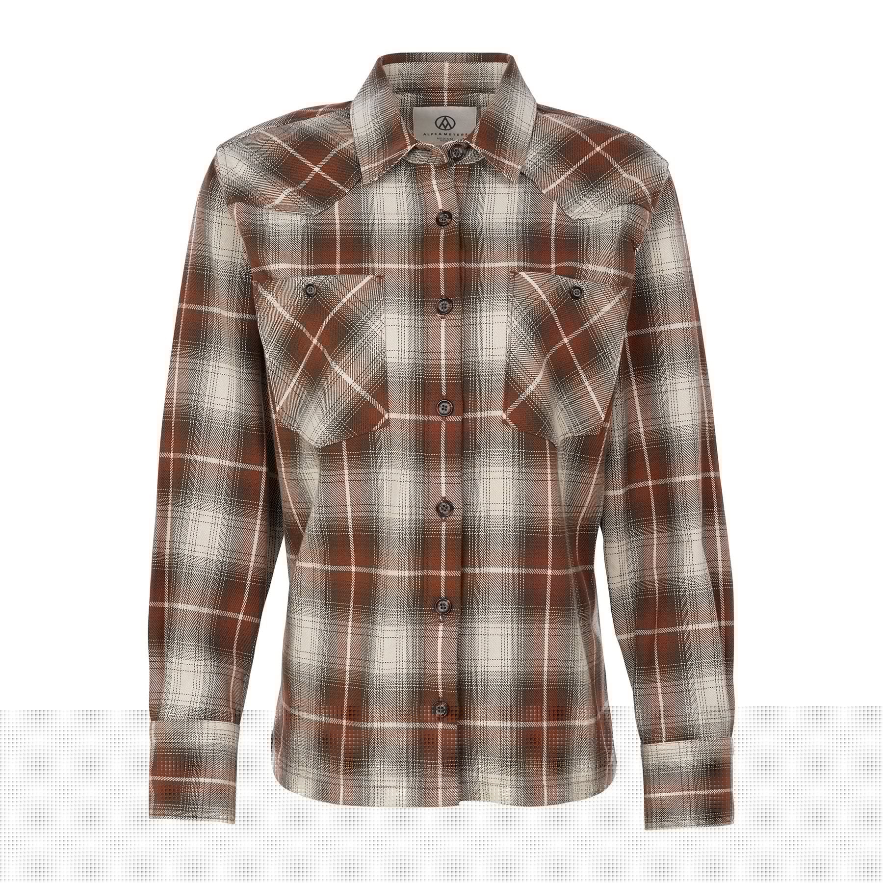 Alps & Meters Winterweight Sterling Grey Plaid Flannel Shirt