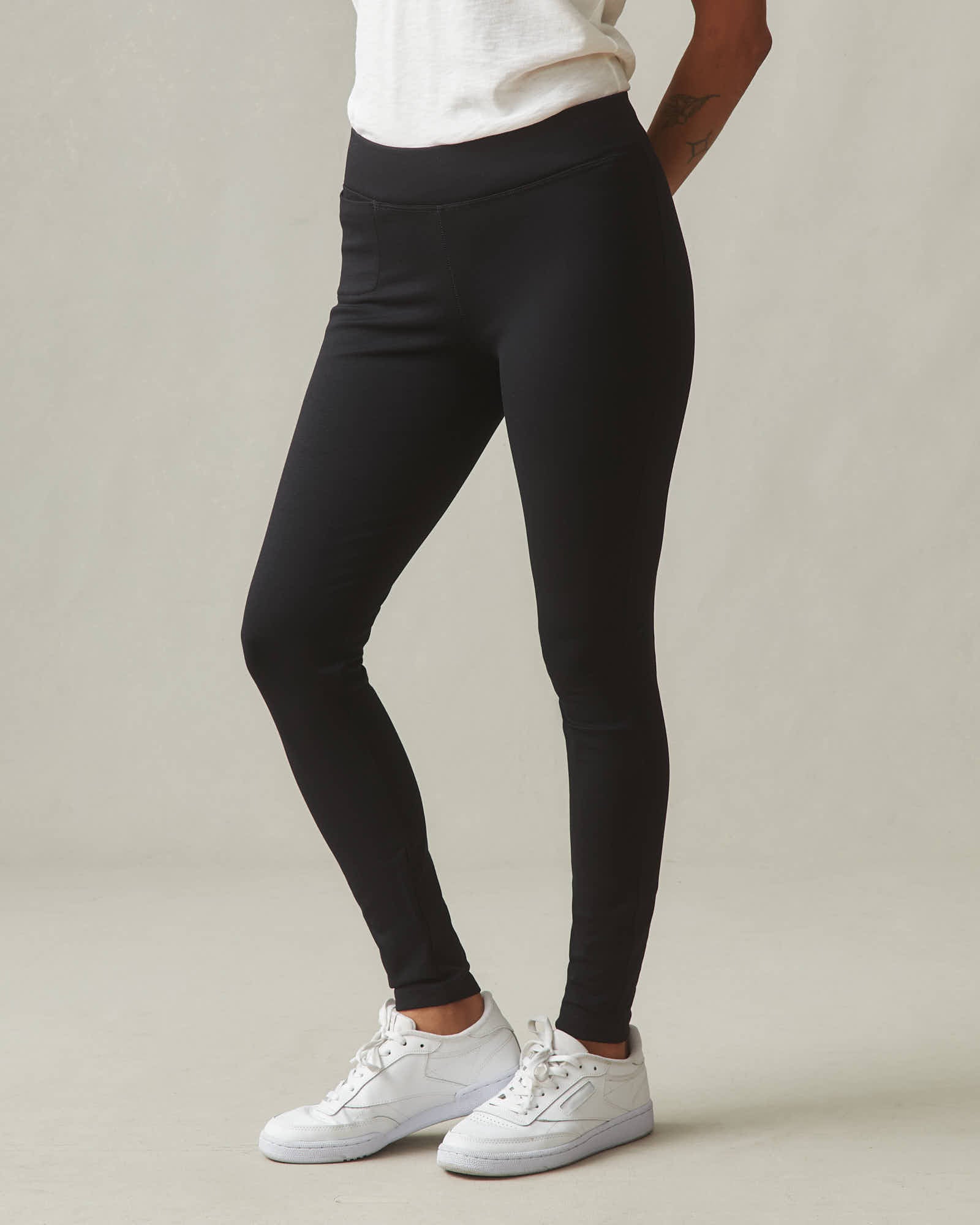 AMERICAN GIANT Stretch Ponte Slim-Fit Trousers in Rich Onyx Hue