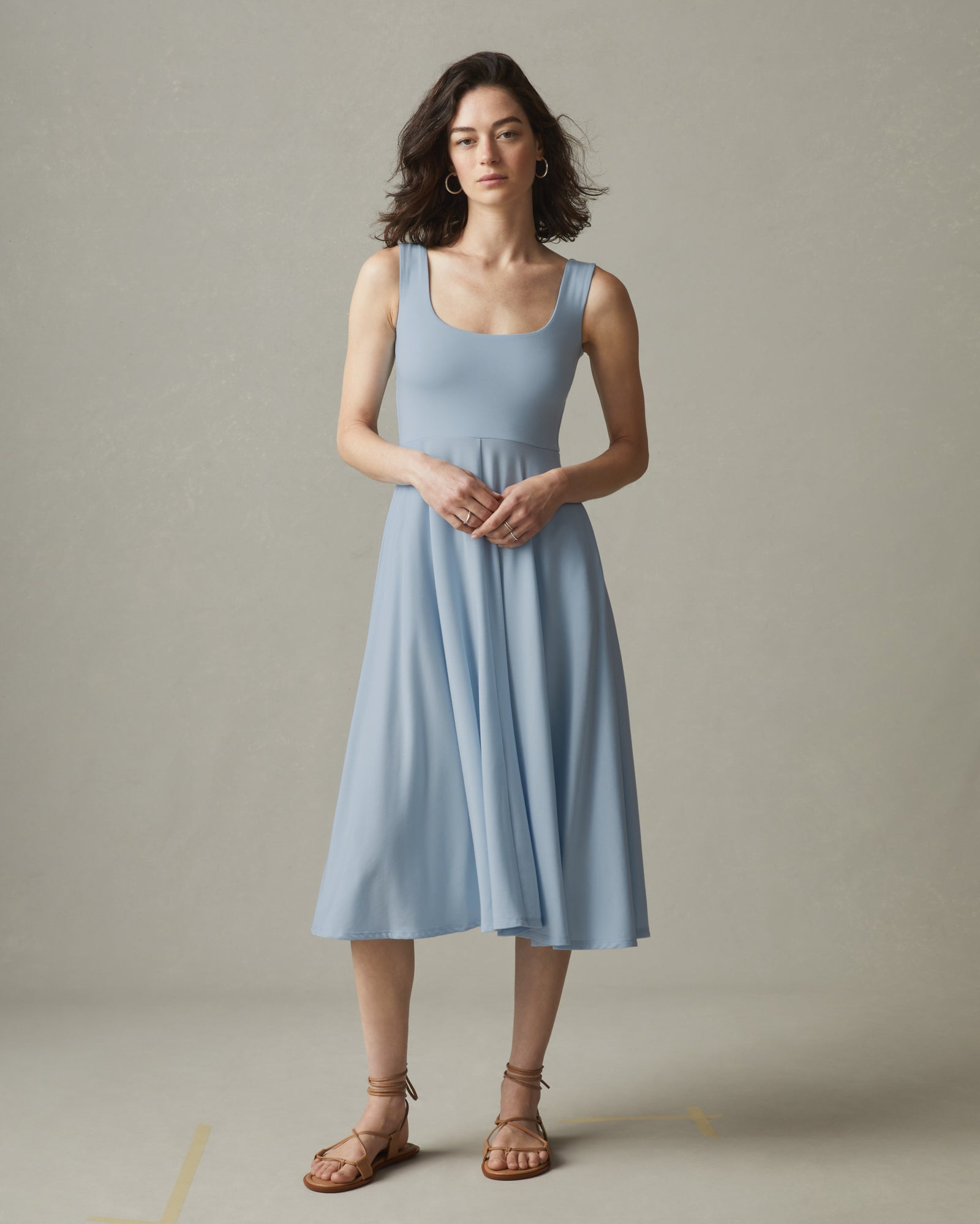 AMERICAN GIANT Cloudsoft Flex Everyday Dress in Breezy Sky Hue