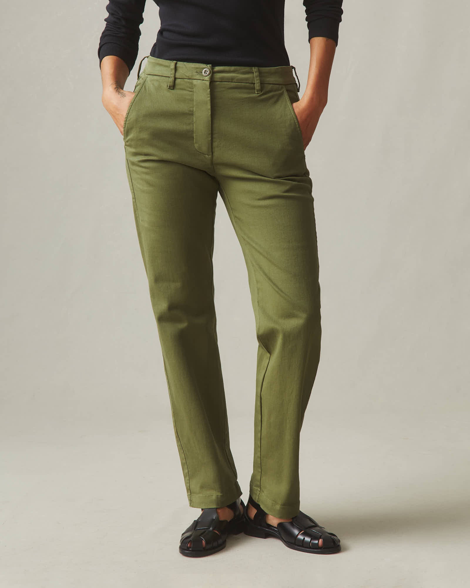 AMERICAN GIANT Rugged Twill Work Pants in Forest Moss