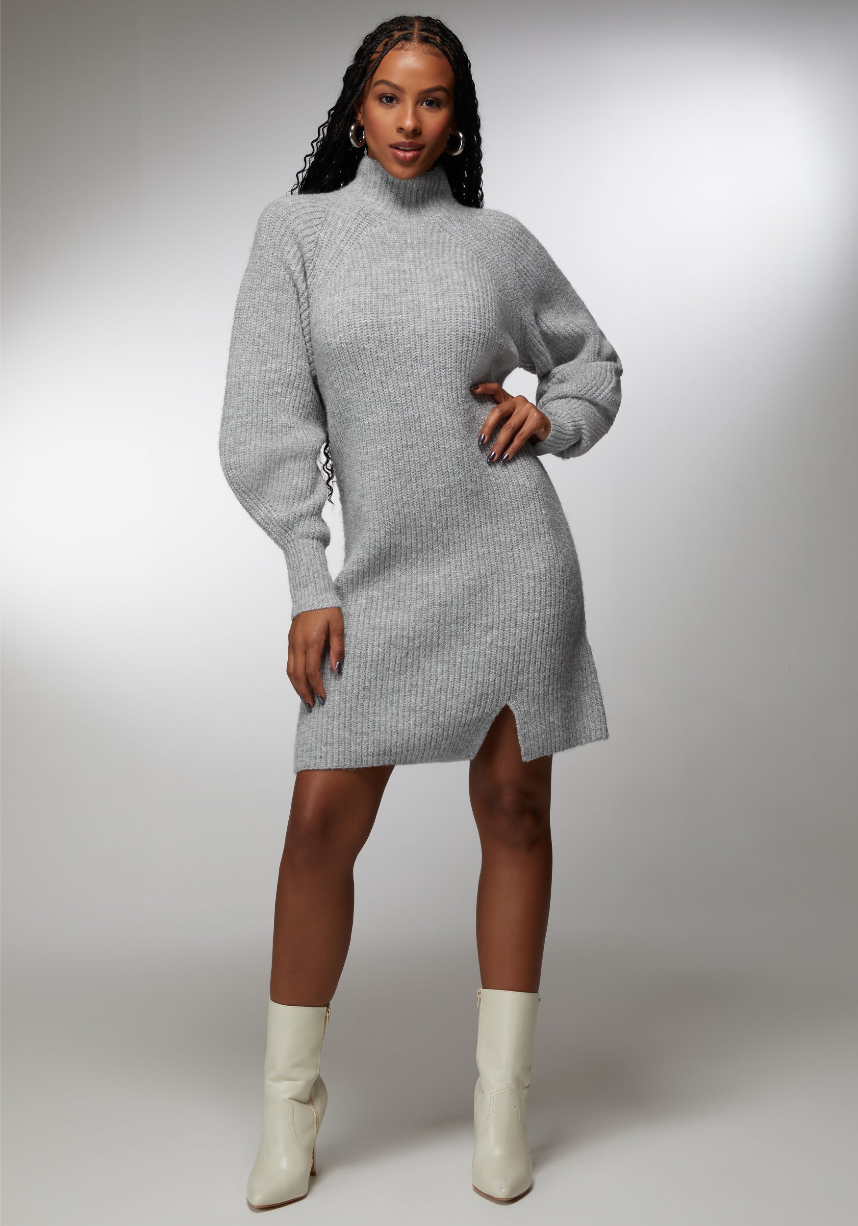 BEBE Cozy Oversized Knitted Dress with Casual Chic Style