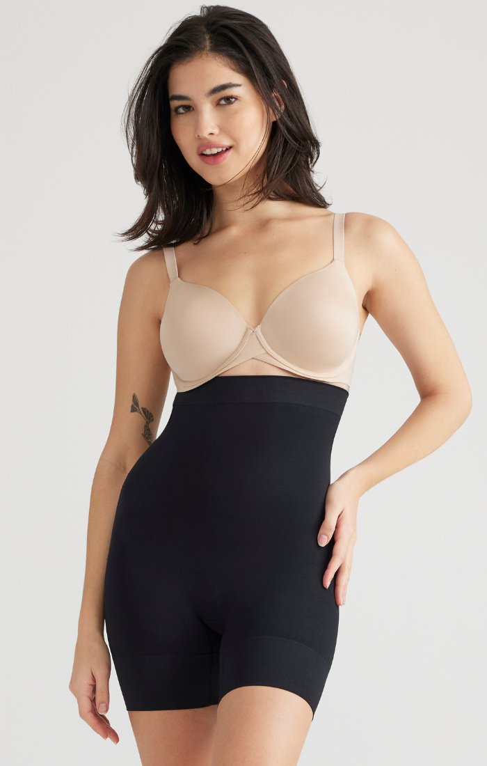 ALEXEVENINGS Lift & Shape Ultra-Comfy High-Waisted Shorts with Seamless Support